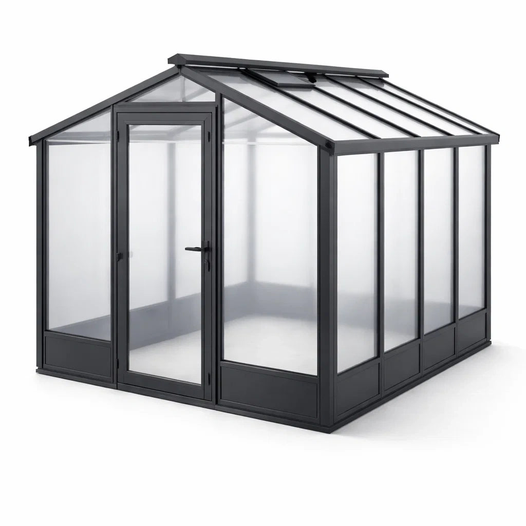 Serre en aluminium et polycarbonate 250x250x200 cm(Noir)