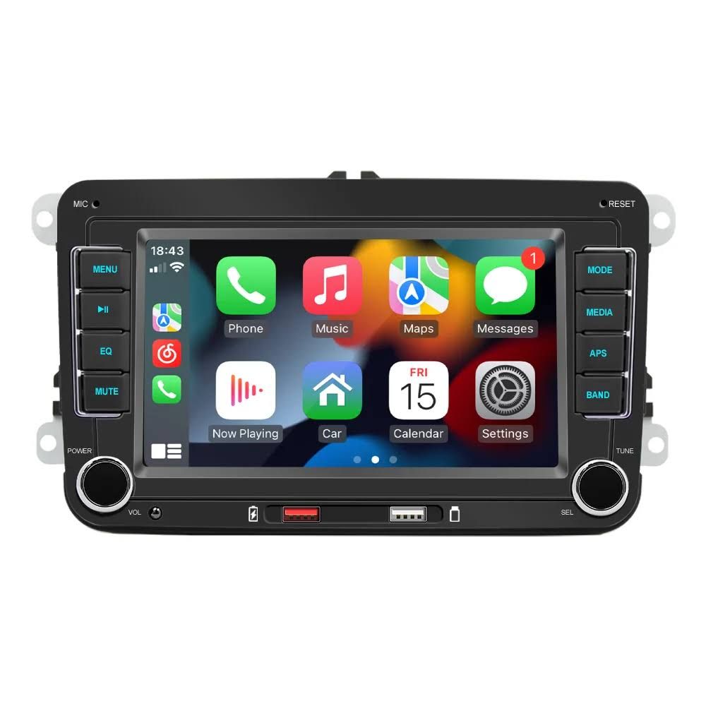 Autoradio Android Auto Carplay, BT Stéréo, 2Din, VW, Volkswagen Skoda Octavia, Golf 5, 6, Touran,(Noir)