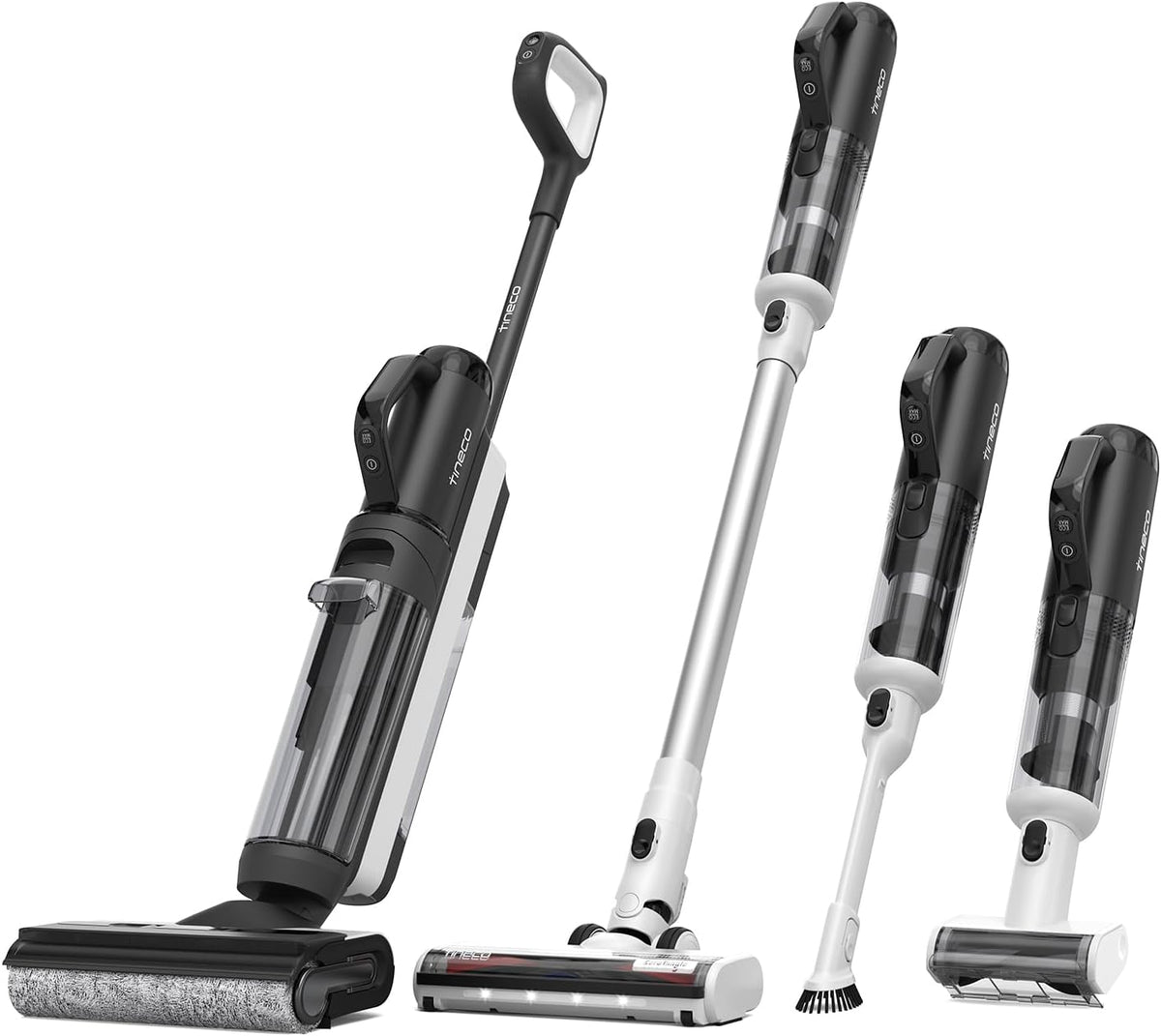 Tineco Floor One Switch S6 Nettoyeur de Sol, Aspirateur Laveur sans Fil 5-en-1, Séchage Flash en 5 Min, Auto-Nettoyage, Brosse ZeroTangle, Nettoyage Angles des 2 côtés