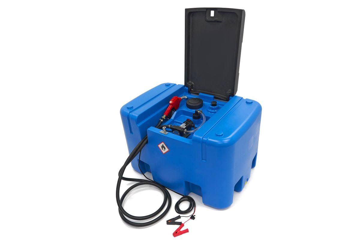 Réservoir diesel mobile en plastique HBM 12 volts 400 litres(Bleu/Noir/Rouge)