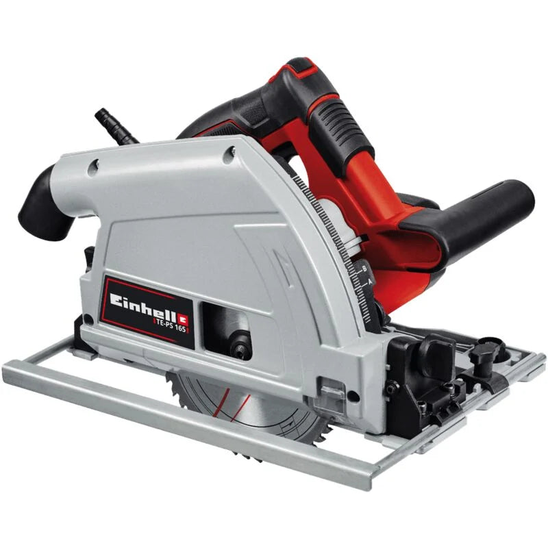 Einhell Scie plongeante TE-PS 165 (1200 W, Diamètre de lame : 165mm, 48 dents, lame HW/TCT, profondeur de coupe : 56 mm, réglage sans outil, Livré avec accessoires)
