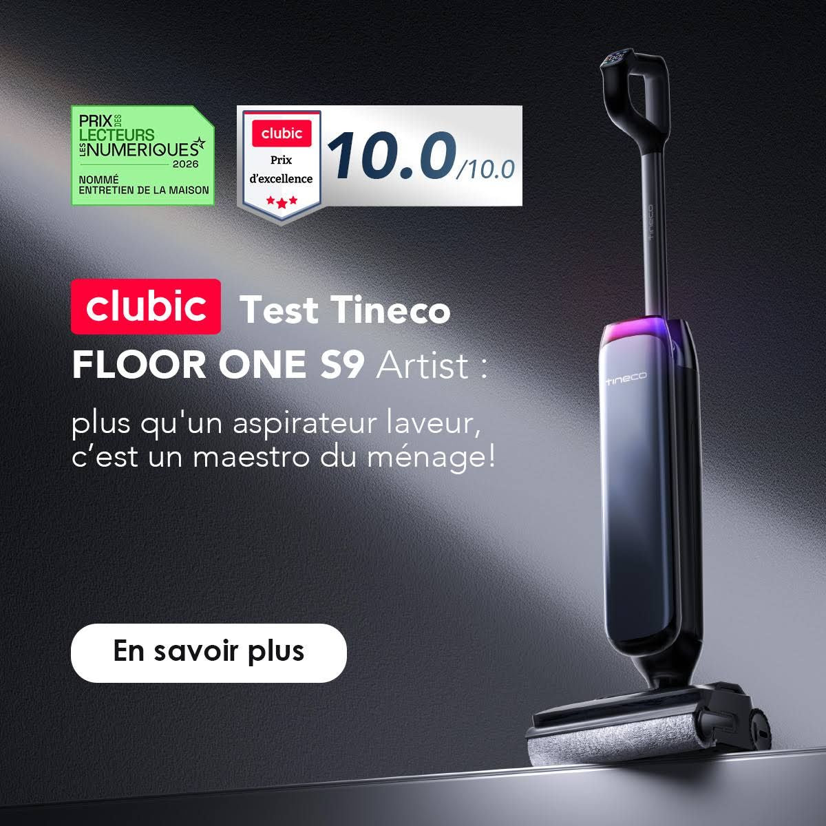 Tineco Floor One S9 Artist Aspirateur Laveur(Noir/Gris)