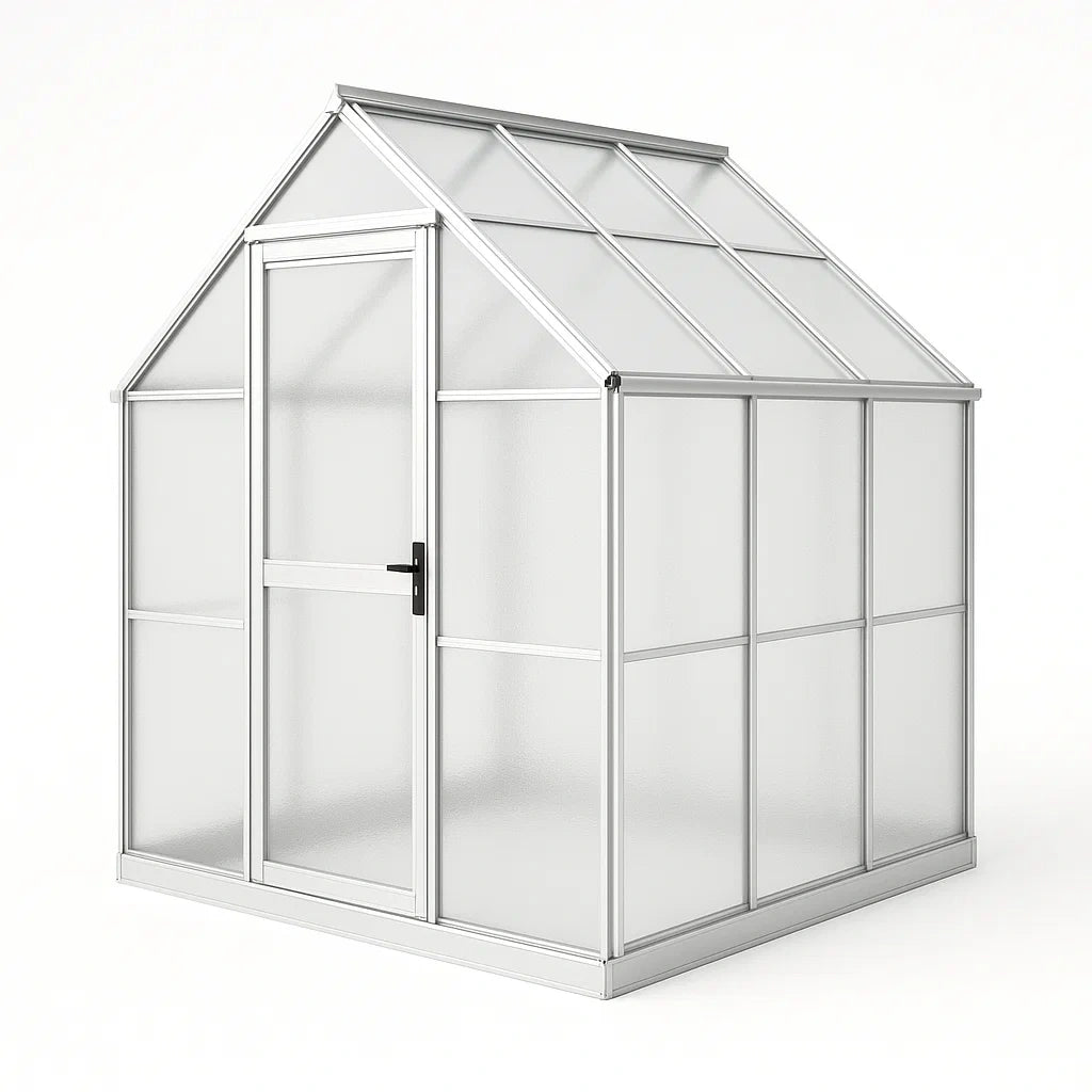 Serre en aluminium et polycarbonate transparent 190x190x195 cm(Transparent)
