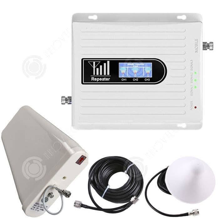 Amplificateur Signal 4G PASSIONOVA 3 Bandes LCD + Antenne LPDA Blanc(Blanc)