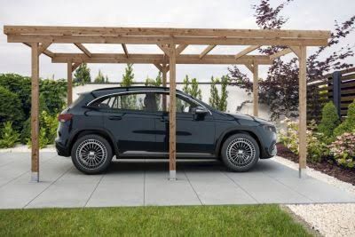 Carport en Pin 1 voiture L.5,02 x l.3,04 x H2,34 M traité autoclave(Bois)