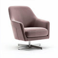 Fauteuil rotatif en tissu rose avec base en métal dimensions 80 x 80 x 85cm