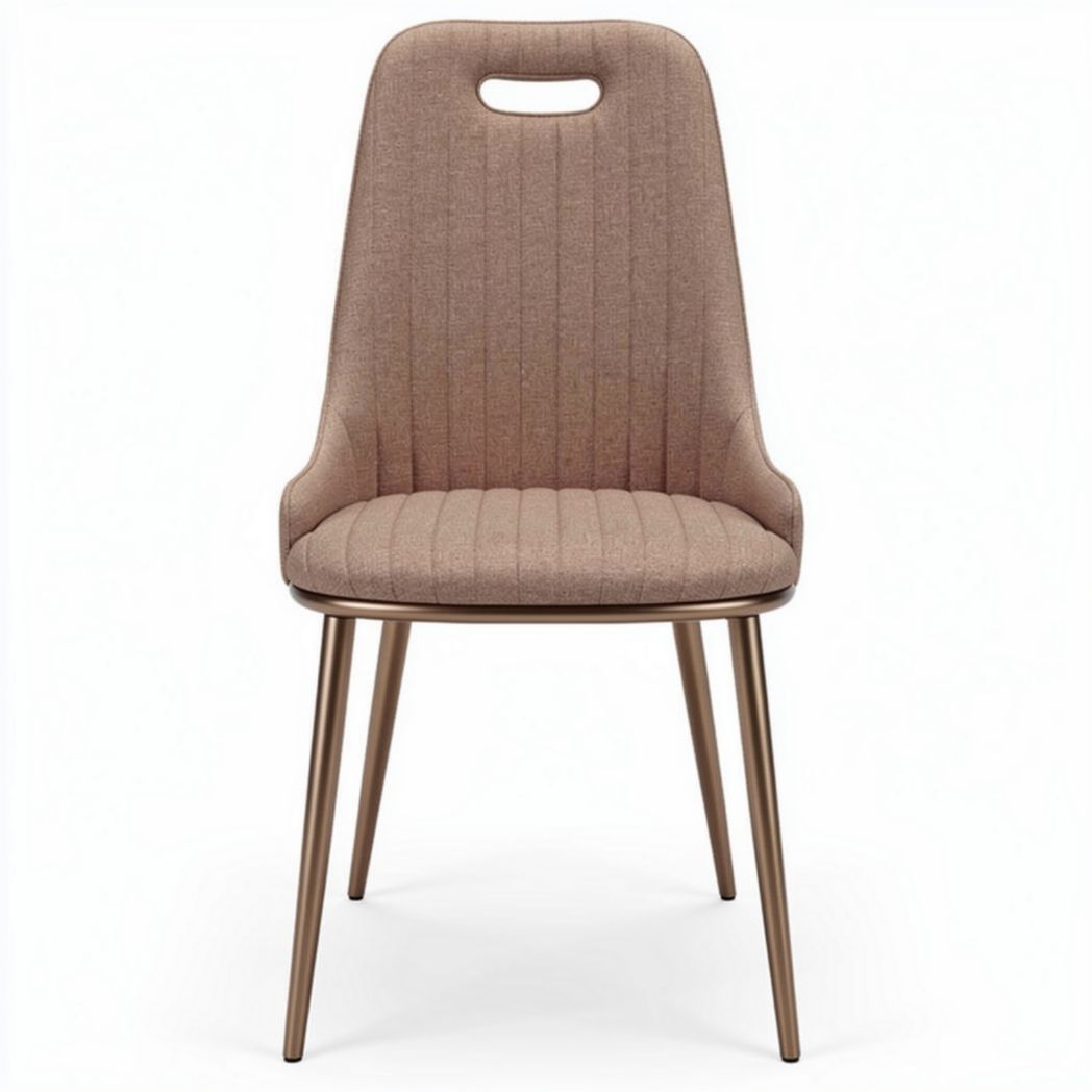 Chaise en tissu beige avec pieds en métal 45 x 45 x 90cm pour intérieur modernes