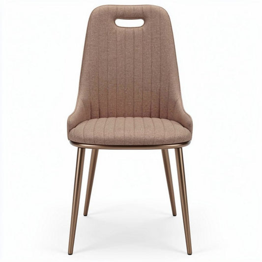Chaise en tissu beige avec pieds en métal 45 x 45 x 90cm pour intérieur modernes