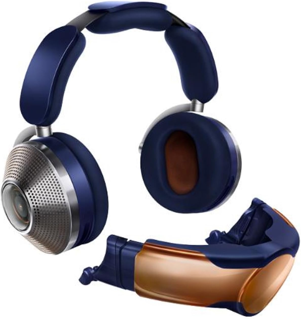 Dyson Zone Absolute Casque Bluetooth sans Fil avec Fonction de Purification de l'air, Bleu Nuit/cuivre, Casque antibruit Actif(Bleu)