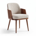 Chaise en bois avec coussin en tissu beige dimensions 60 x 60 x 80cm