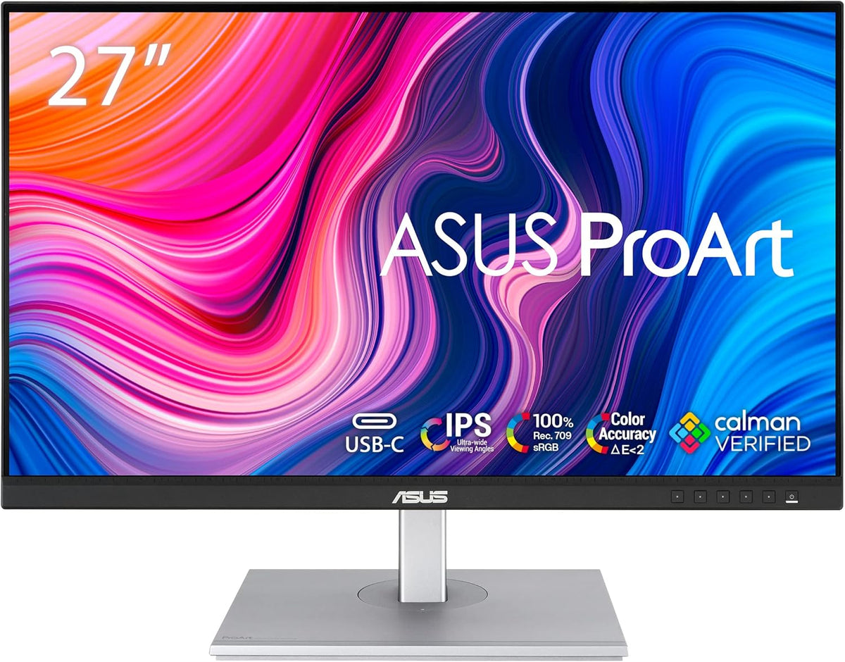 ASUS ProArt PA278CV - Ecran PC 27 - Dalle IPS - 2560x1440 - 350cd/m² - 75Hz - 2x Display Port, HDMI, 4x USB 3.1 et 1x USB-C - 100 pour cent sRGB - 100 pour cent Rec. 709 - E< 2 - Calman Verified - Garantie 5 ans(Noir)