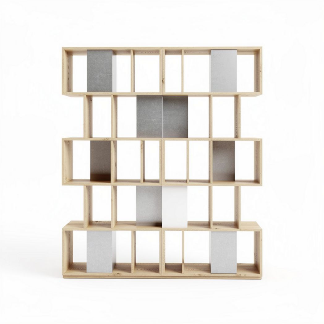 Étagère en bois et métal design moderne 180 x 120 x 30cm pour rangement contemporain