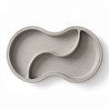 Assiette à compartiments en grès 28 x 18 x 3cm couleur gris clair