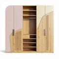 Armoire contemporaine en bois avec espace de rangement et étagères 150 x 60 x 200cm