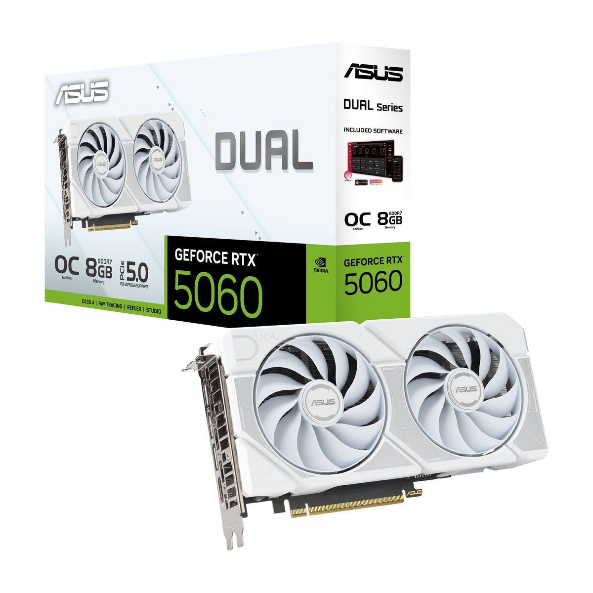 ASUS Dual Carte Graphique GeForce RTX 5060(Blanc/Gris)