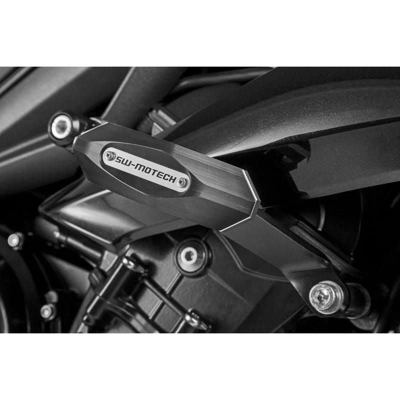 Kit de patins de cadre SW-Motech Triumph Street Triple / Rx(Noir/Argent)