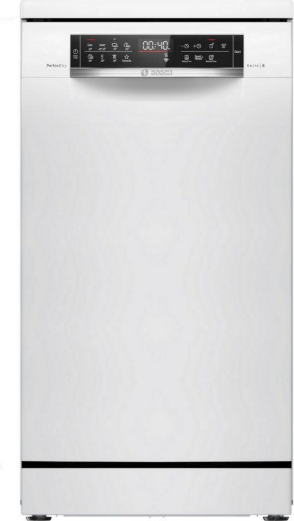 Lave-vaisselle Bosch SPS6YMW14E, Série 6, 45 cm, pose libre, blanc