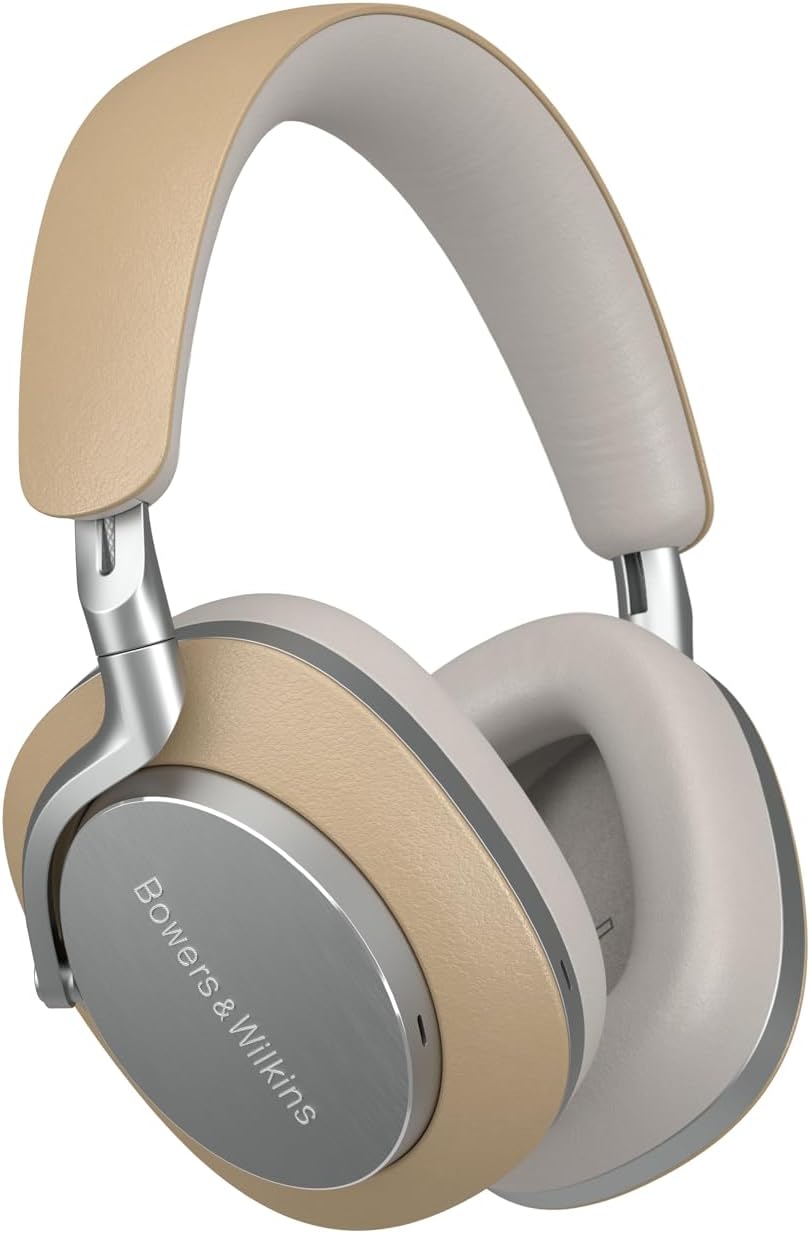 Bowers  Wilkins Px8 Casque Supra-Auriculaire sans Fil, Suppression du Bruit, Bluetooth 5.0, Charge Rapide, 30 Heures de Lecture Haute Résolution, Microphone Intégré(Beige)