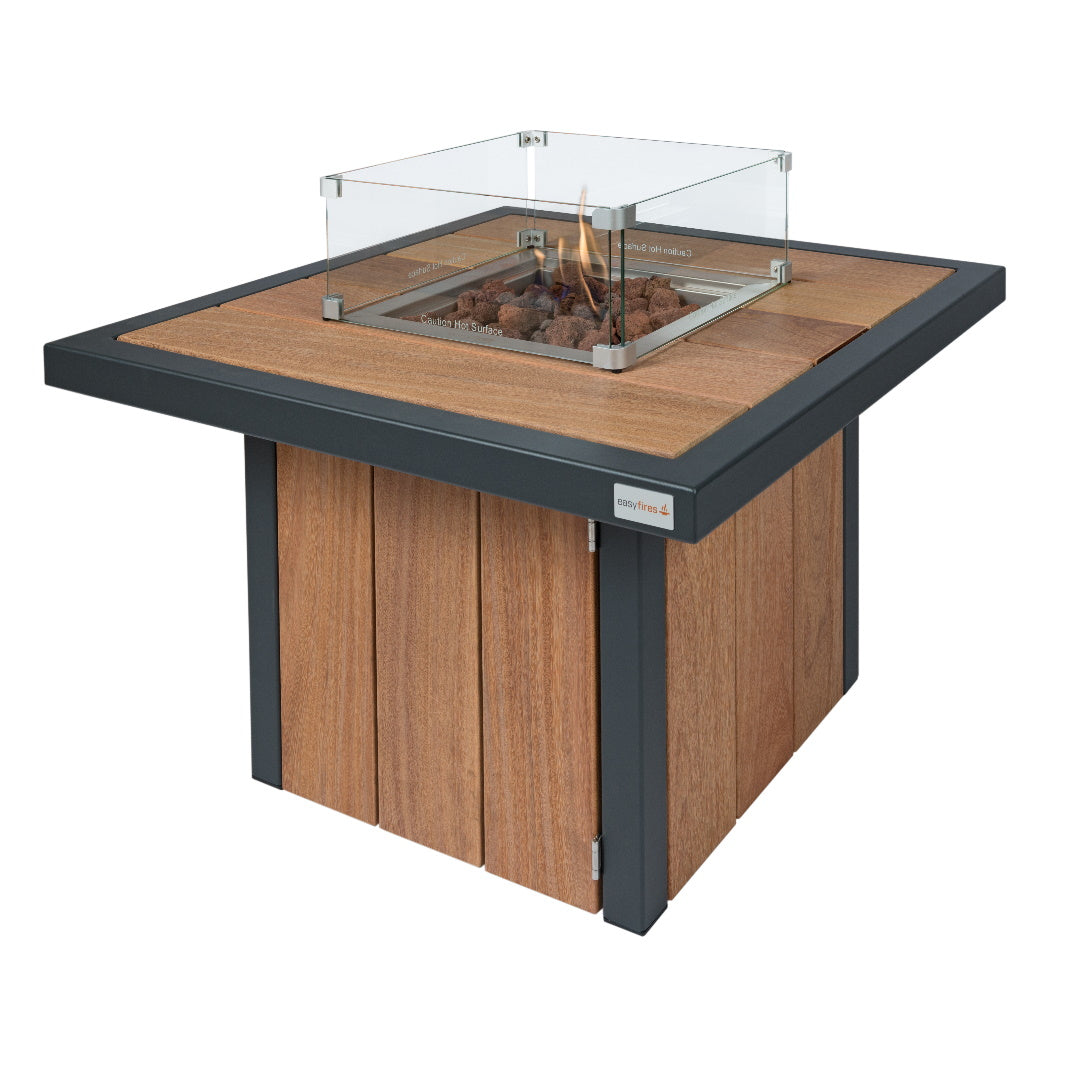 Easyfires River Vuurtafel Vierkant(Propaangas/RAL 7021 (antraciet))