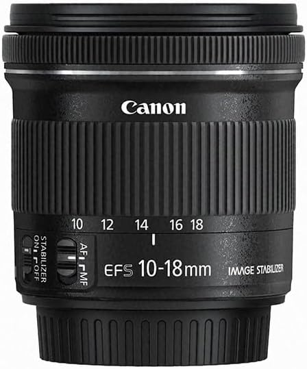 Canon EF-S 10-18mm f/4,5-5,6 is STM Objectif Zoom Grand-Angle stabilisé pour Appareil Photo Réflex APS-C EOS, Noir